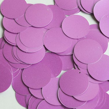 Round Sequin 24mm Orchid Pink Purple Opaque Satin Pearl Loose Couture Paillettes