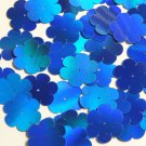 Flower Sequin 1" / 25mm Blue Lazersheen Reflective Metallic Couture Paillettes