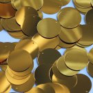 Round Flat Sequin 20mm Top Hole Brassy Orange Gold Metallic. Made in USA