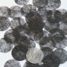 1" / 24mm Round Flat Sequins Black Silky Fiber Strand Fabric. Made in USA