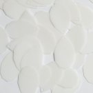 Facet Gem Teardrop Sequin 1.25" Oyster White Transparent Glossy Matte Reversible