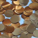 Round Flat Sequin 20mm Top Hole Deep Gold Metallic. Couture paillettes.