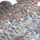Round Flat Sequin 1.5" Multicolor Tropical Exotic Fish Print Silver Metallic.