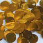 Large Hole Round Sequin 20mm Brassy Orange Gold Metallic Paillettes. Made in USA