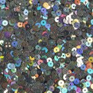 4mm Round Flat Sequins Pewter Shiny Gray Lazersheen Rainbow Reflective