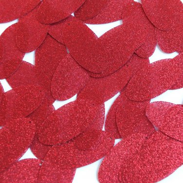 Oval Sequin 1.5" Dark Red Metallic Sparkle Glitter Texture . Made in USA
