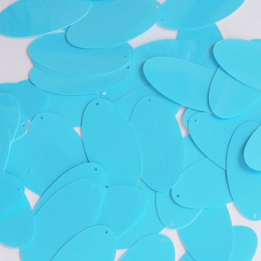 Oval Sequin 1.5" Sky Blue Opaque Glossy High Shine Loose Couture Paillettes