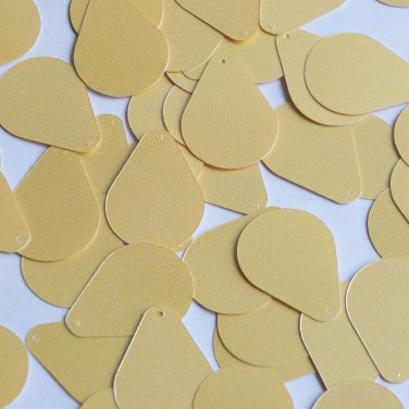 Pear Drop Sequin 1" Custard Yellow Opaque Satin Pearl Loose Couture Paillettes