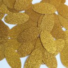 Oval Sequin 1.5" Medium Gold Metallic Sparkle Glitter Texture Couture Paillette