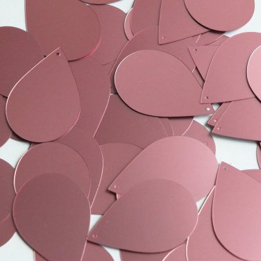 Teardrop Sequin 1.5" Rose Pink Matte Satin Metallic Loose Couture Paillettes