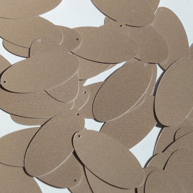 Oval Sequin 1.5" Ivory Beige Opaque Satin Pearl Loose Couture Paillettes