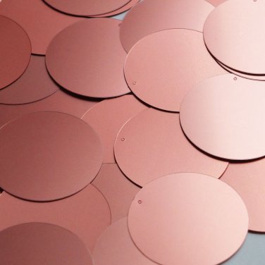 Round Sequin 40mm Coral Rose Matte Satin Metallic Loose Couture Paillettes