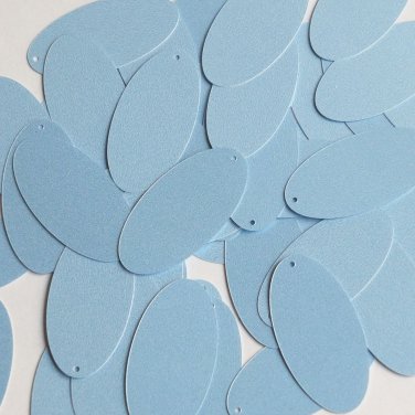Oval Sequin 1.5" Light Blue Opaque Satin Pearl Loose Couture Paillettes