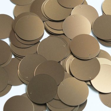 Round Sequin 24mm Chocolate Brown Matte Satin Metallic Loose Couture Paillettes