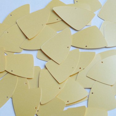 Fishscale Fin Sequin 1.5" Custard Yellow Opaque Satin Pearl Couture Paillettes