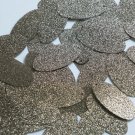 Oval Sequin 1.5" Sand Beige Gold Metallic Sparkle Glitter Texture Paillettes