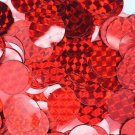 20mm Flat Round Sequin Paillettes Red Prism Metallic. Made in USA
