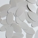 Oval Sequin 1.5" Gray Opaque Satin Pearl Loose Couture Paillettes