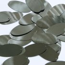 Oval Sequin 1.5" Dark Gray Olive Metallic Loose Couture Paillettes
