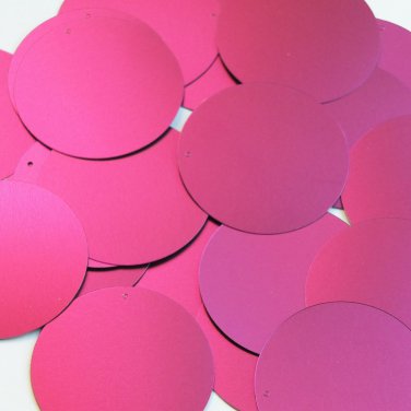 Round Sequin 40mm Fuchsia Pink Matte Satin Metallic Loose Couture Paillettes