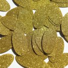 Oval Sequin 1.5" Yellow Metallic Sparkle Glitter Texture Couture Paillettes
