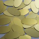 Oval Sequin 1.5" Mustard Yellow Matte Satin Metallic Loose Couture Paillettes