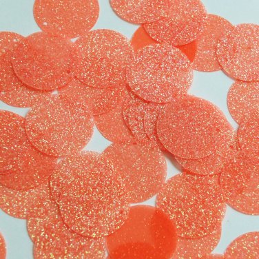 Round Sequin 24mm Orange Neon Neon Metallic Sparkle Glitter Texture  Paillettes