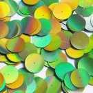 Round Sequin 20mm Center Hole Lime Green Lazersheen Reflective Metallic Pailette