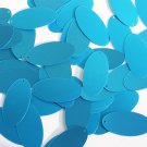Oval Sequin 1.5" Peacock Blue Matte Satin Metallic Loose Couture Paillettes