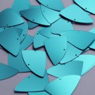 Fishscale Fin Sequin 1.5" Turquoise Blue Matte Satin Metallic Couture Paillettes