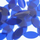 Navette Leaf Sequin 1.5" Cobalt Blue Transparent Gloss Matte Reversible Pailett