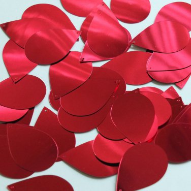 Teardrop Sequin 1.5" Dark Rose Pink Metallic Loose Couture Paillettes