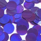 Round Sequin Paillettes 18mm Top Hole Deep Purple Lazersheen Reflective Metallic