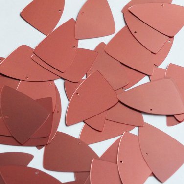 Fishscale Fin Sequin 1.5" Coral Rose Matte Satin Metallic Couture Paillettes