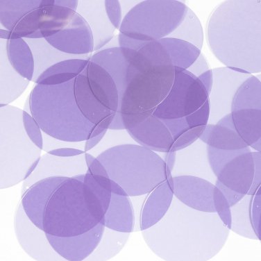 Round Sequin 40mm Lilac Light Purple Transparent Gloss Matte Reversible Pailett