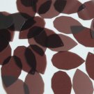 Facet Gem Teardrop Sequin 1.25" Brown See-Thru Gloss Matte Reversible Paillettes