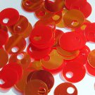 Large Hole Round Sequin 20mm Red Rainbow Iris Super Mirror Shiny Reflective