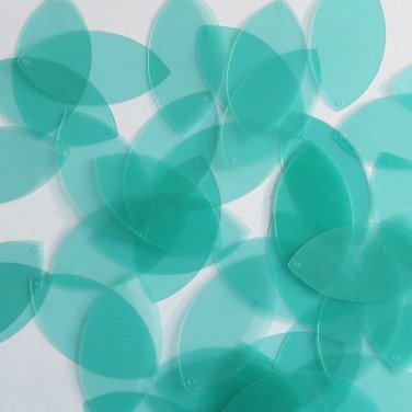 Navette Leaf Sequin 1.5" Seafoam Blue Green Transparent Glossy Matte Reversible