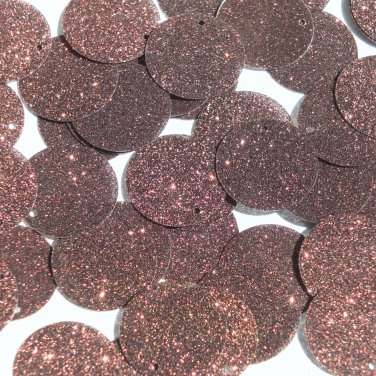 Round Sequin 24mm Chocolate Brown Metallic Sparkle Glitter Texture Paillettes