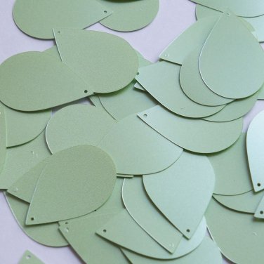Teardrop Sequin 1.5" Mint Green Opaque Satin Pearl Couture paillette Made in USA