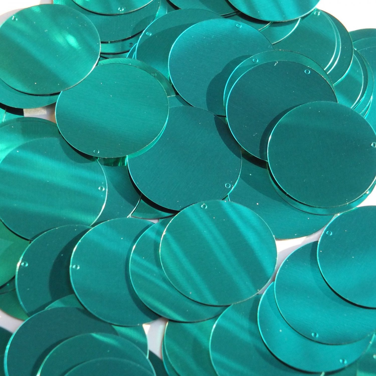 1 24mm Round Flat Sequins Teal Turquoise Metallic Paillettes Made