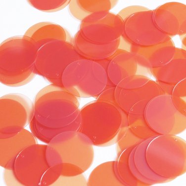 Round Sequin 24mm Orange Melon Transparent Glossy and Matte Reversible Paillette