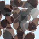 Teardrop Sequin 1.5" Chocolate Brown Transparent Gloss Matte Reversible Pailett