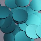 Round Sequin 40mm Turquoise Blue Matte Satin Metallic Loose Couture Paillettes