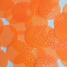 Round Sequin 40mm Orange Tangerine Neon Transparent Hologram Glitter Sparkle