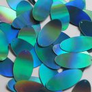 Oval Sequin 1.5" Aqua Blue Lazersheen Reflective Metallic Couture Paillettes
