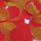 Round Flat Sequin 40mm Red Rainbow Iris Super Mirror Shiny Reflective Paillettes
