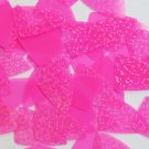 Fishscale Fin Sequin 1.5" Hot Pink Neon Transparent Hologram Glitter Sparkle