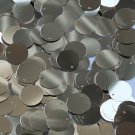 Round Flat Sequin 12mm Top Hole Light Gold Metallic Paillettes. Made in USA