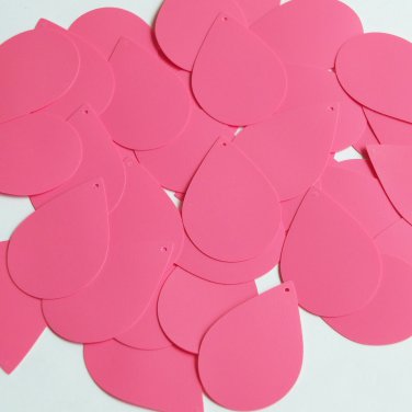 Teardrop Sequin 1.5" Bubblegum Pink Opaque Vinyl Loose Couture Paillettes